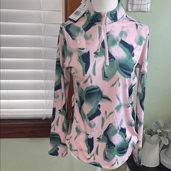 adidas Tops - adidas Women's Pink and Green Long Sleeve Top